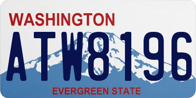 WA license plate ATW8196