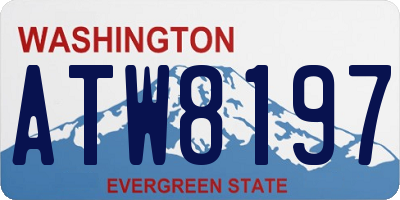 WA license plate ATW8197