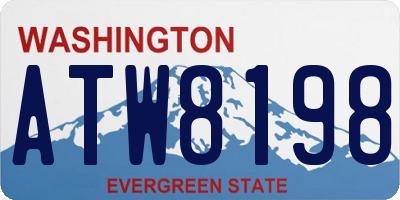 WA license plate ATW8198