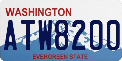 WA license plate ATW8200