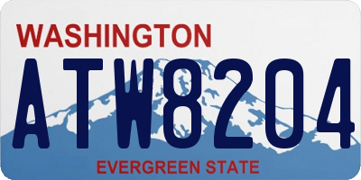 WA license plate ATW8204