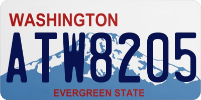 WA license plate ATW8205