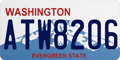 WA license plate ATW8206