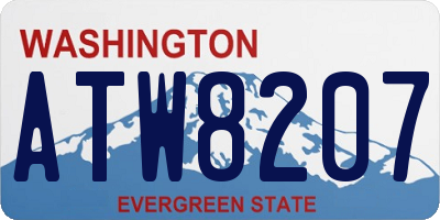 WA license plate ATW8207