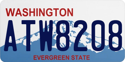 WA license plate ATW8208