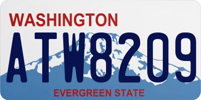 WA license plate ATW8209