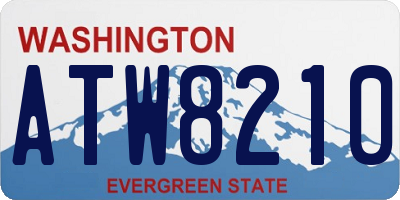 WA license plate ATW8210