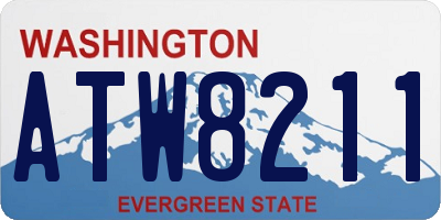 WA license plate ATW8211