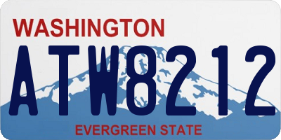 WA license plate ATW8212
