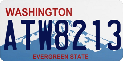 WA license plate ATW8213
