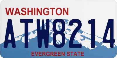 WA license plate ATW8214