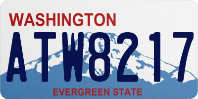 WA license plate ATW8217