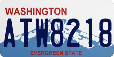 WA license plate ATW8218