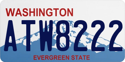 WA license plate ATW8222