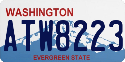 WA license plate ATW8223