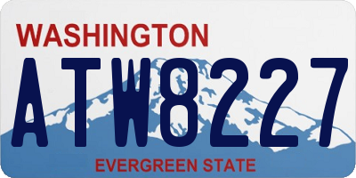 WA license plate ATW8227