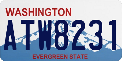 WA license plate ATW8231