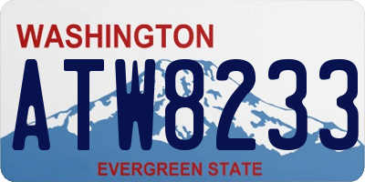WA license plate ATW8233