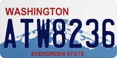 WA license plate ATW8236