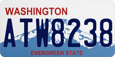 WA license plate ATW8238