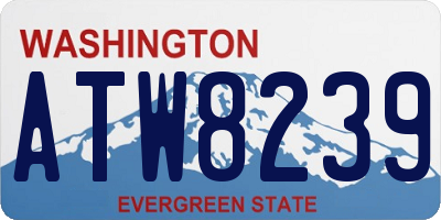 WA license plate ATW8239