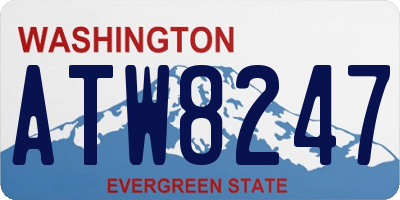 WA license plate ATW8247