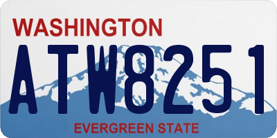 WA license plate ATW8251