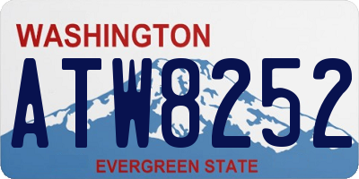 WA license plate ATW8252