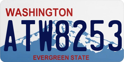 WA license plate ATW8253