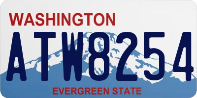 WA license plate ATW8254