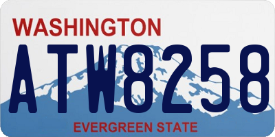 WA license plate ATW8258
