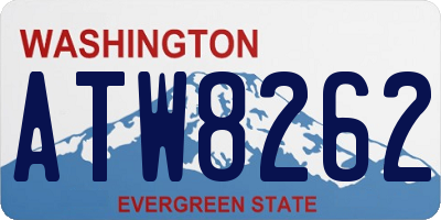 WA license plate ATW8262