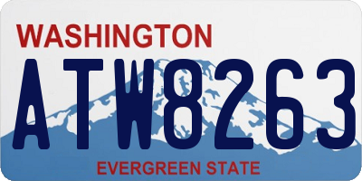 WA license plate ATW8263