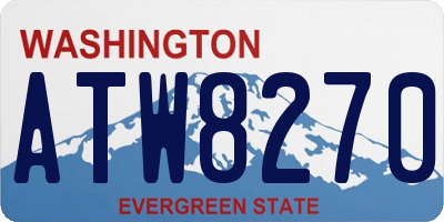 WA license plate ATW8270