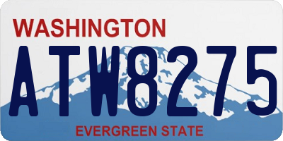 WA license plate ATW8275