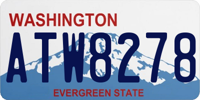 WA license plate ATW8278