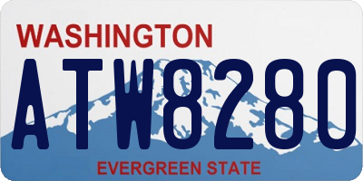 WA license plate ATW8280