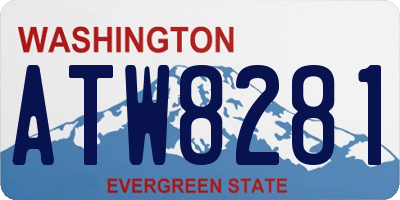WA license plate ATW8281