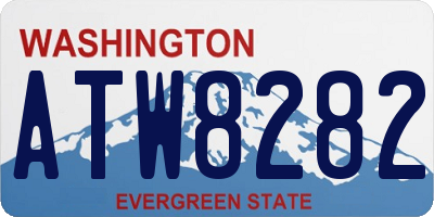 WA license plate ATW8282