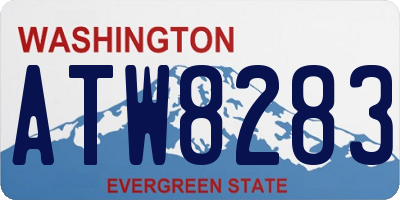 WA license plate ATW8283