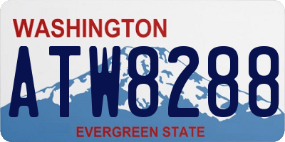 WA license plate ATW8288