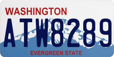 WA license plate ATW8289