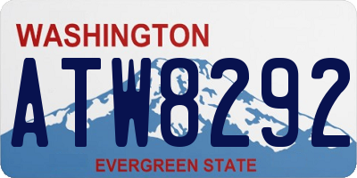 WA license plate ATW8292