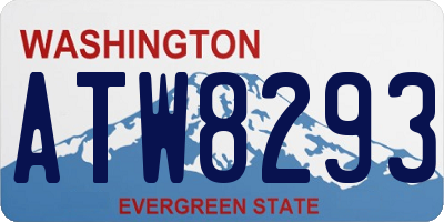 WA license plate ATW8293