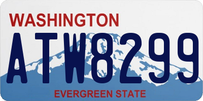 WA license plate ATW8299
