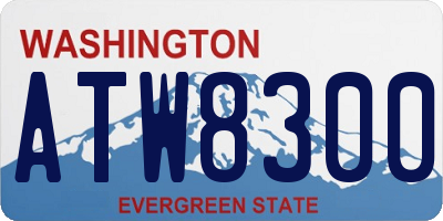 WA license plate ATW8300
