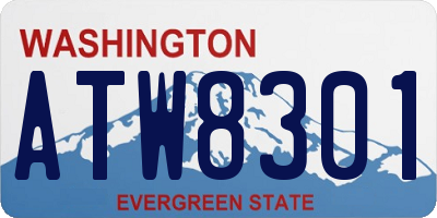 WA license plate ATW8301