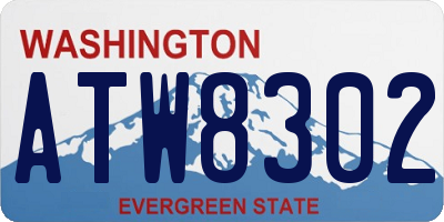 WA license plate ATW8302