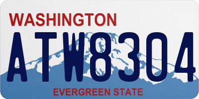 WA license plate ATW8304