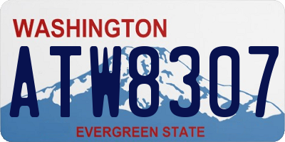 WA license plate ATW8307